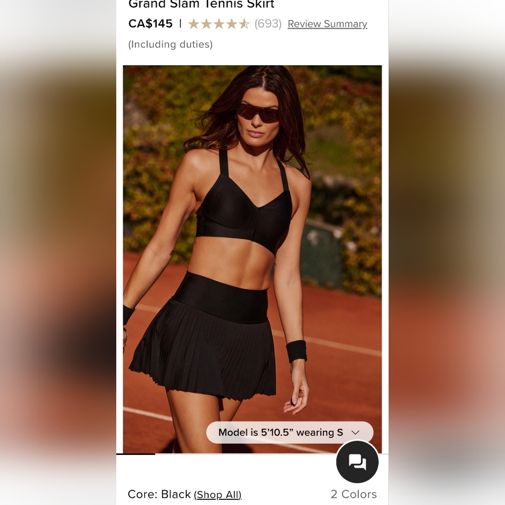ALO Yoga Black Pleated Mini Tennis Skirt